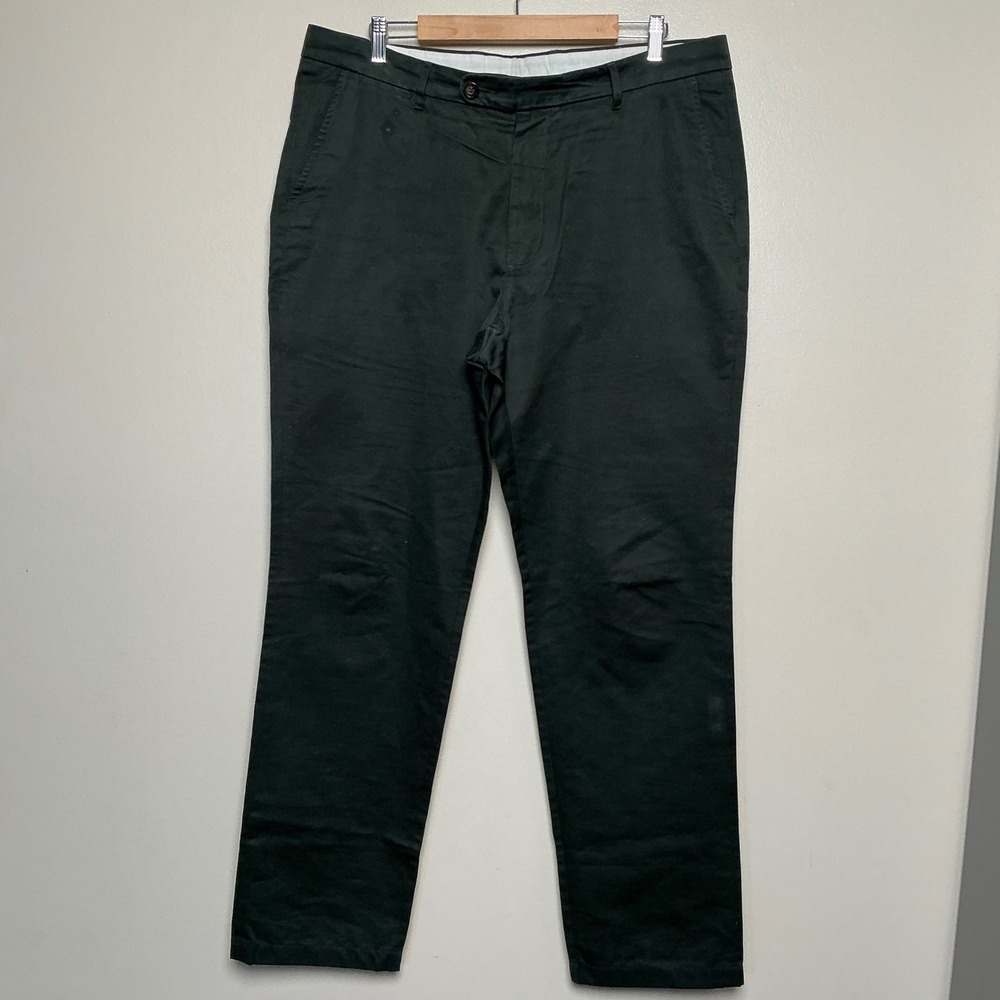 Spier & Mackay Contemporary High Rise Chinos Mens 38x32 Dark Green Cotton Pants
